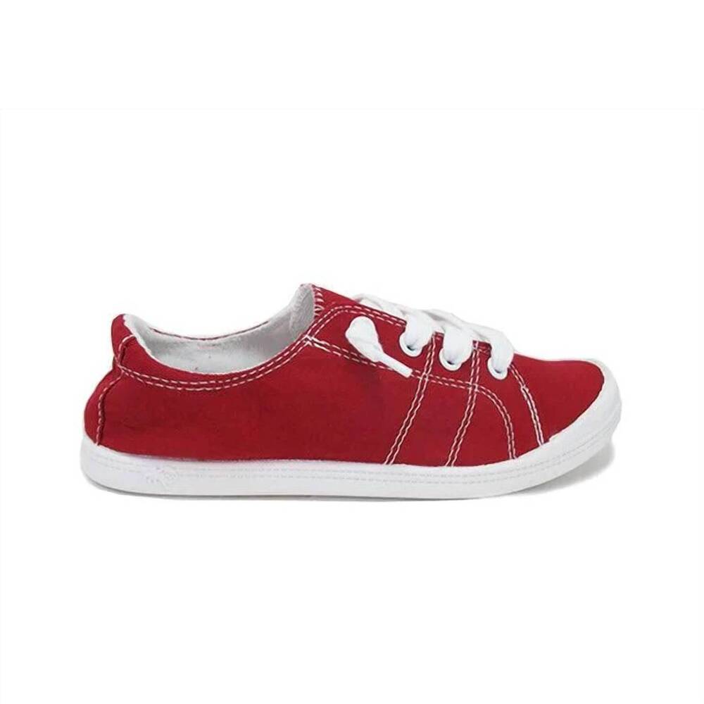NEW JELLYPOP women's dallas canvas sneakers in red